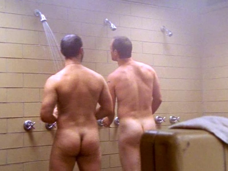 Naked men in a public bath