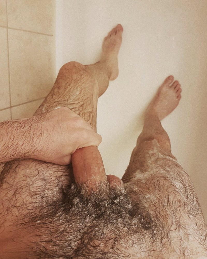 Naked hairy legs of men