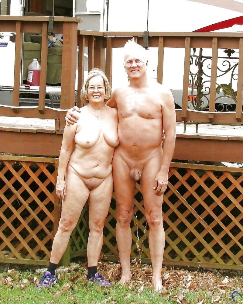 Naked elderly men and women