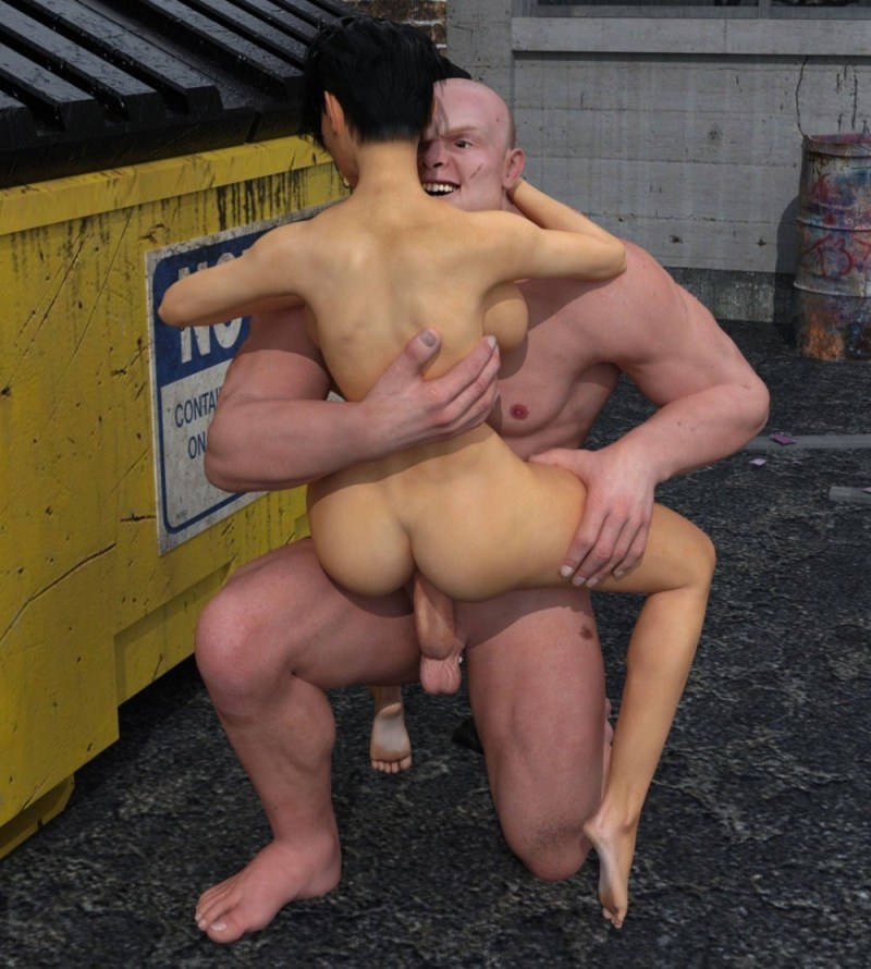 Fucked a bum on the trash