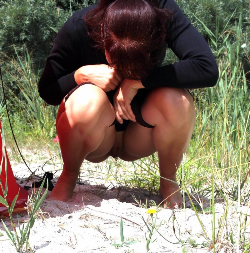 Spied on women in nature