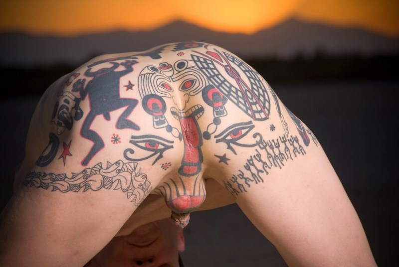 Male anus tattoo