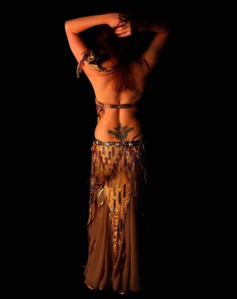 Eastern dancer with a closed face