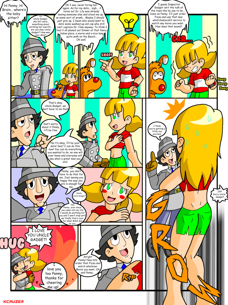 Inspector Gadget Penny in a comic book swimsuit