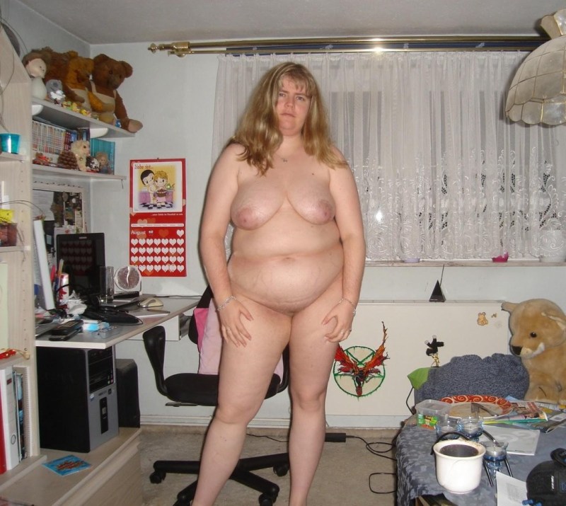 Naked fat women at home