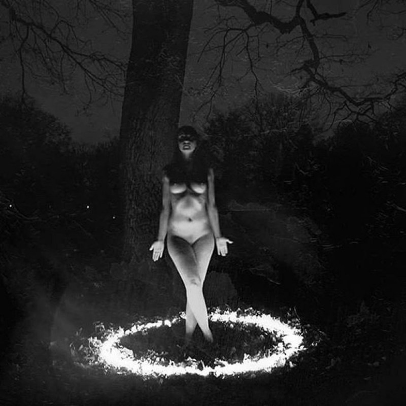 Naked witch in the cemetery