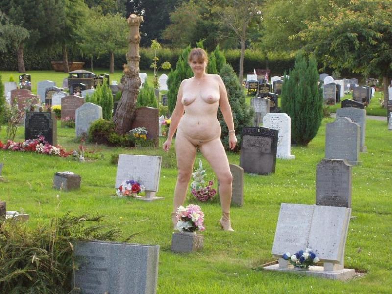 Naked chicks in the cemetery