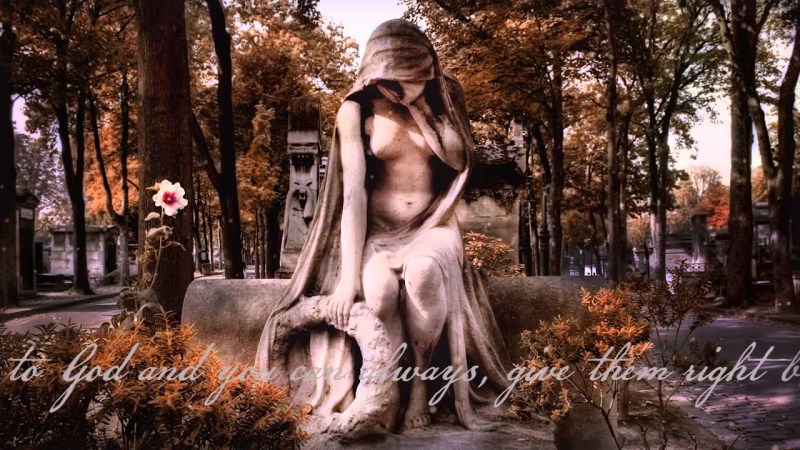 Black and white photo nude in the cemetery