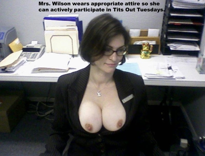 Big boobs in the office of private