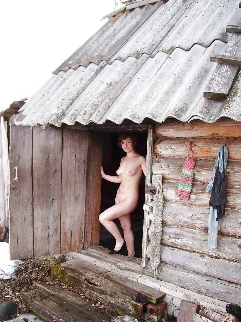 Naked women in a village bath