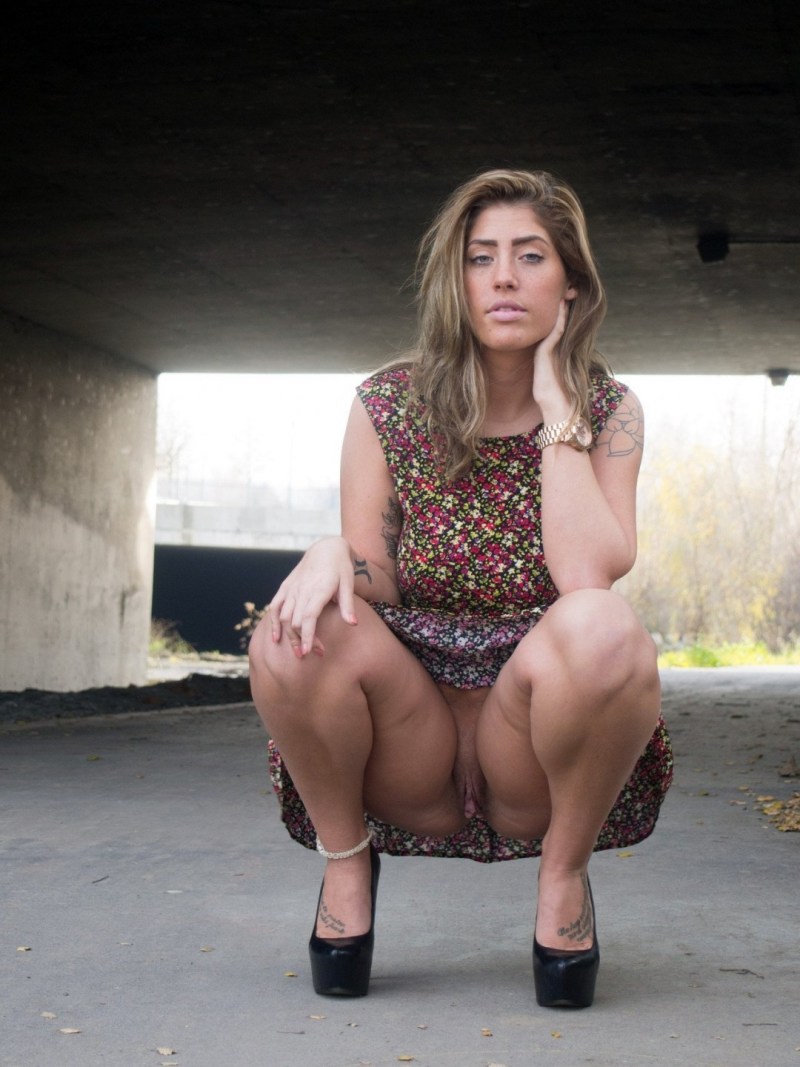 Women squeezed without panties