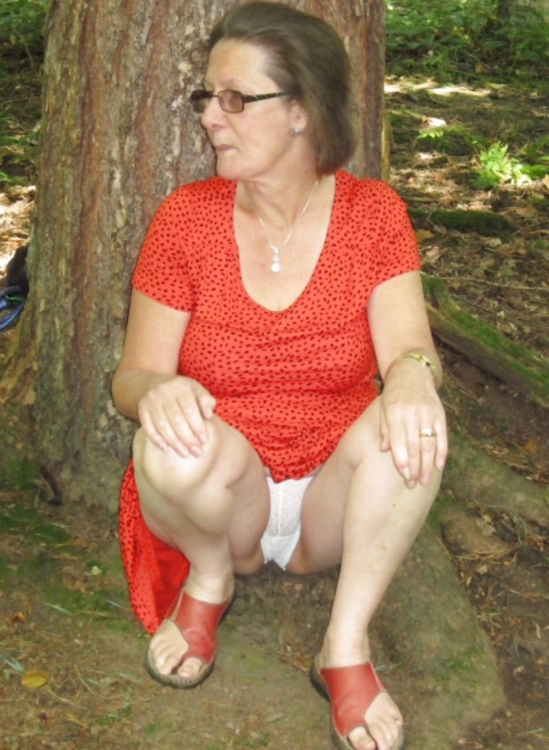 Under the skirt of elderly women