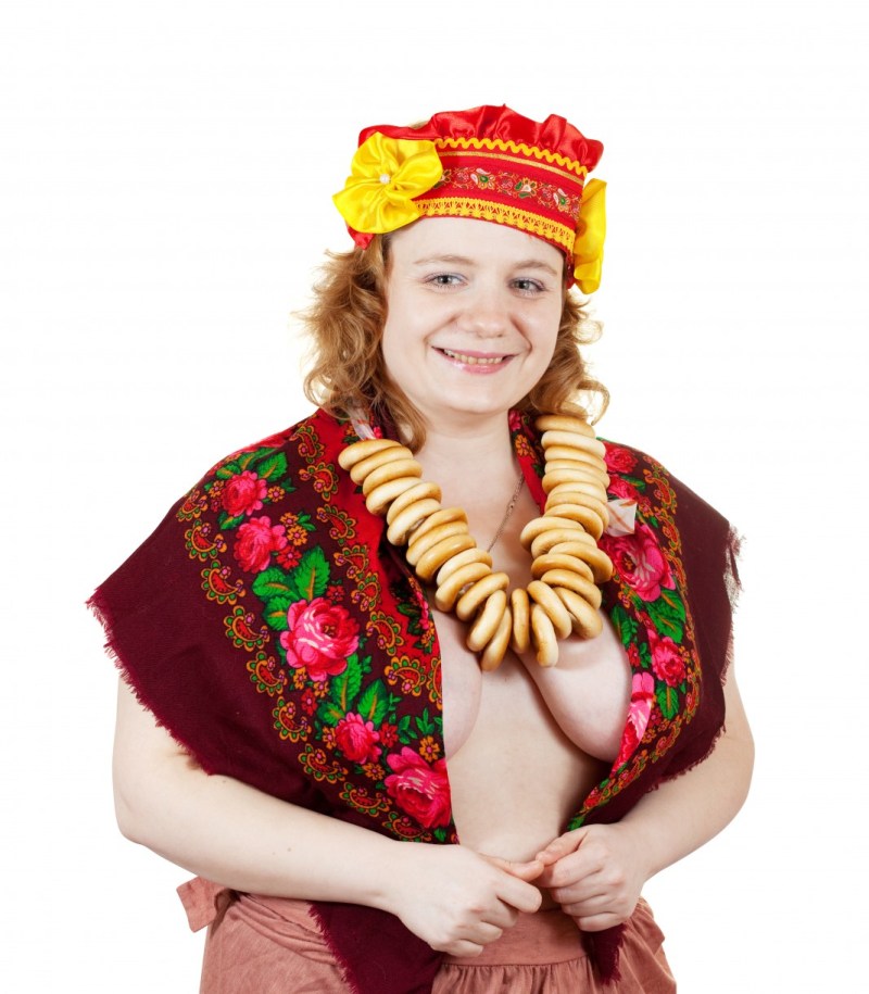 Ukrainian in a national costume naked