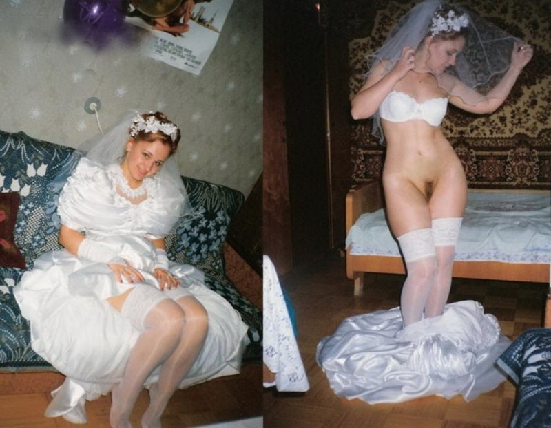 The naked bride is dressed