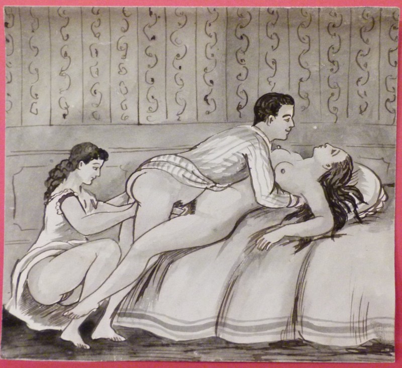 Pornographic drawings on the walls