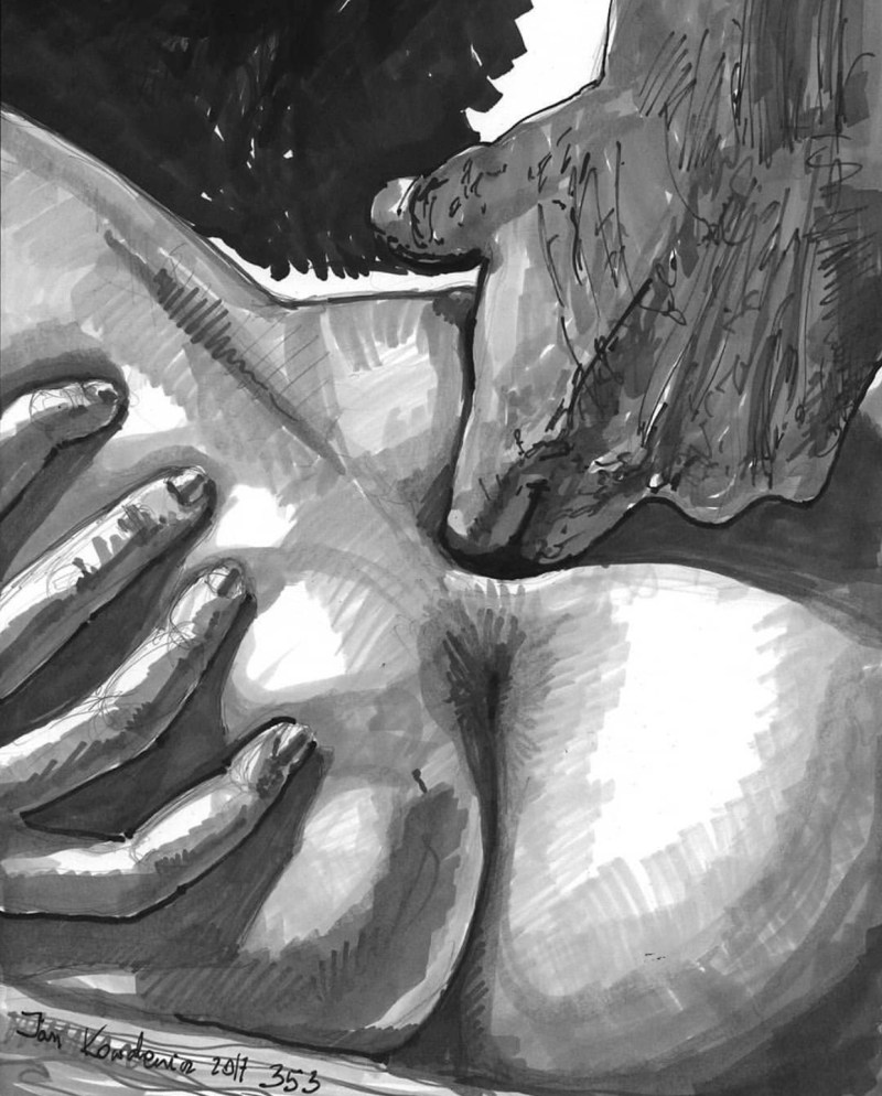 Erotic drawings of affection