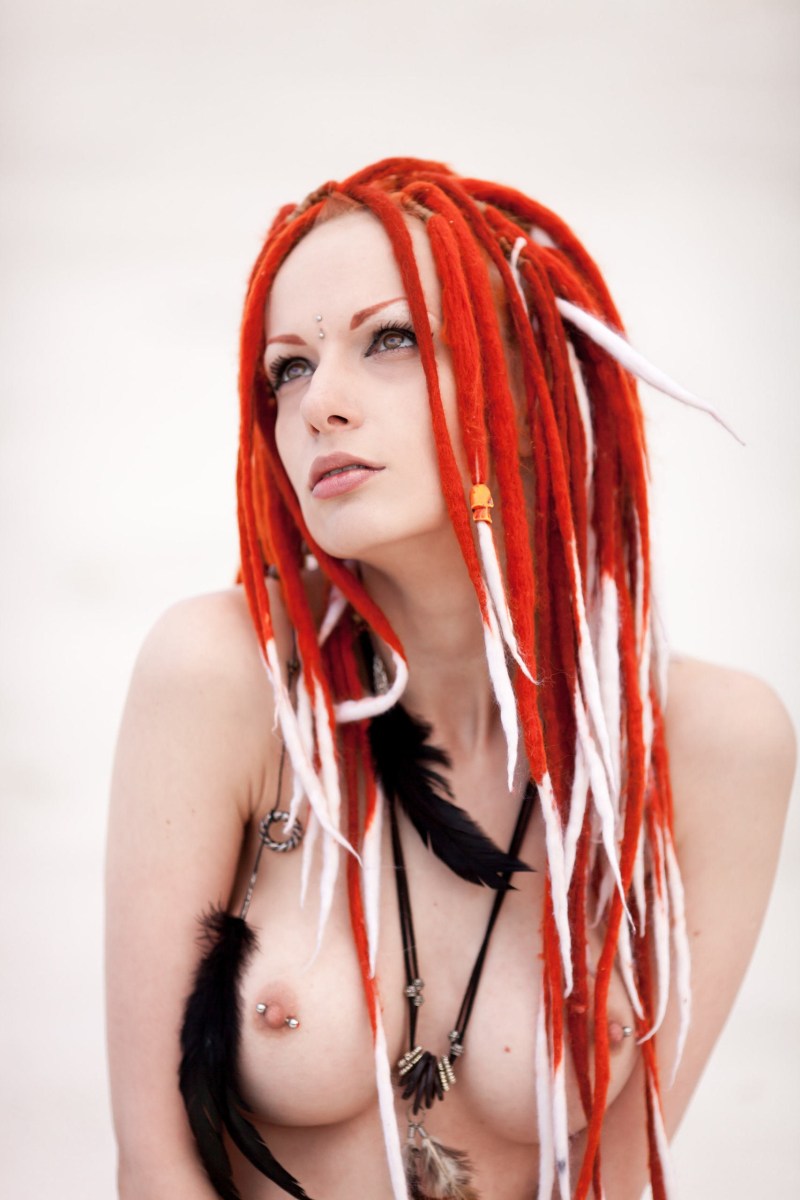 Nude photo shoot Girl with dreadlocks