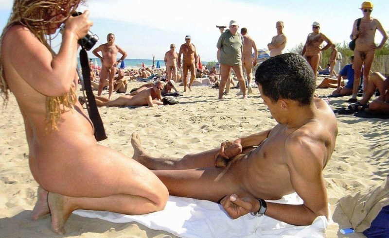 Erection on the nudic beach