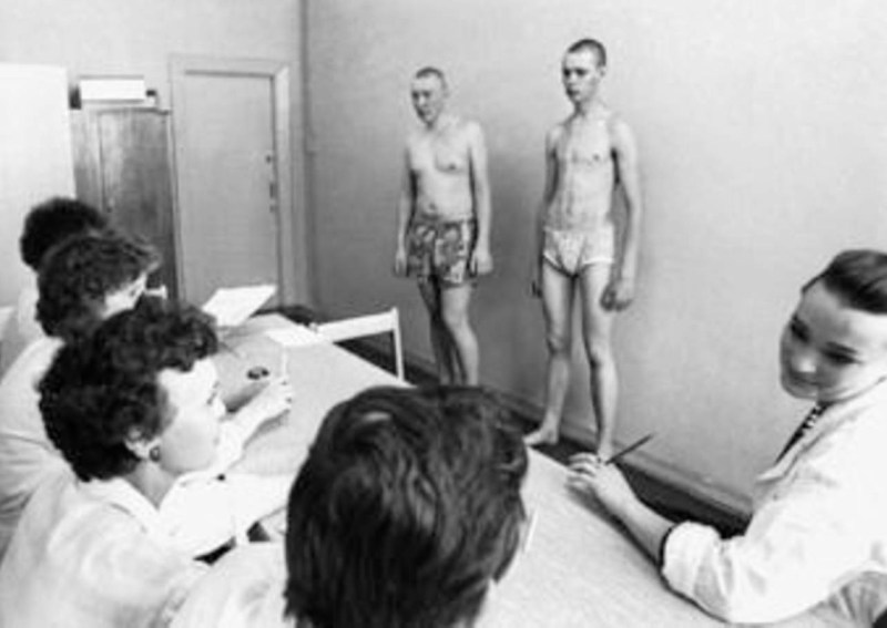 Medical examination of boys