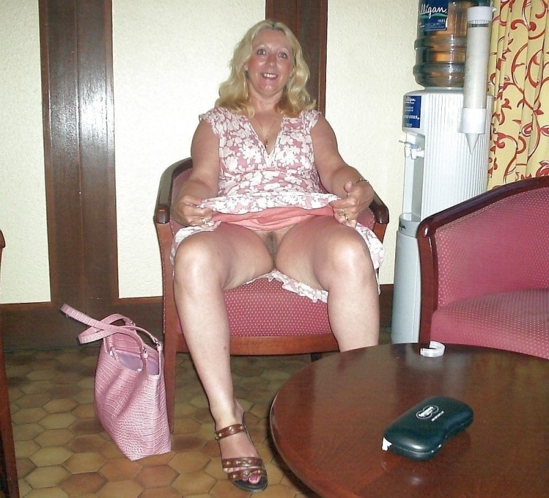 Under the skirt of elderly women