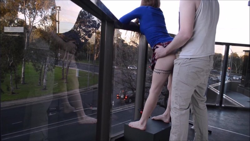Public fuck on the balcony