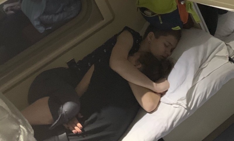 Fucked sleeping on the train