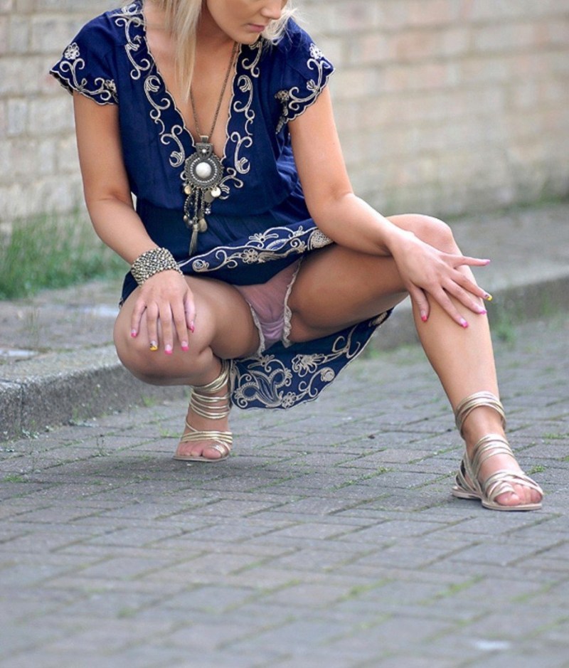 Women squeezed without panties