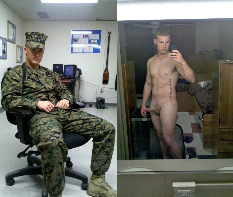 Naked Russian soldiers in the army