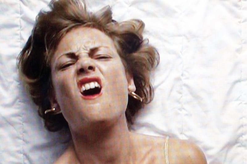 The girl's face with orgasm