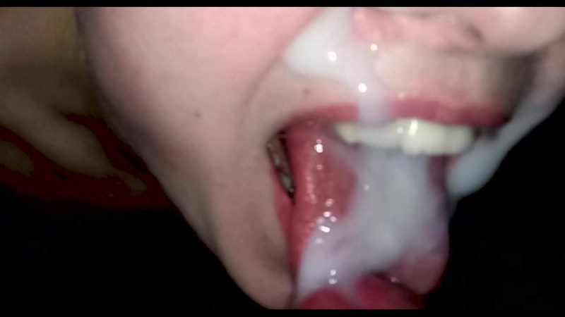 Cum in the mouth of an amateur