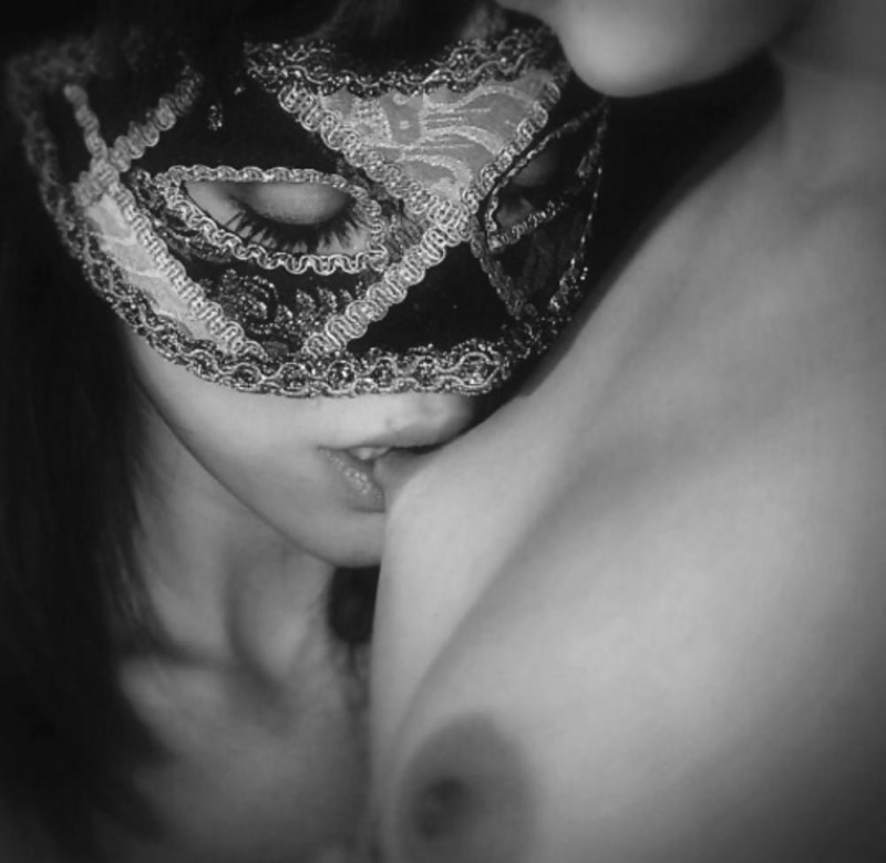 Naked girl in a mask