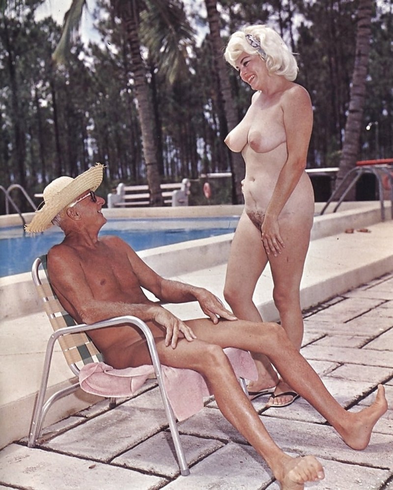 Retro nudism elderly women