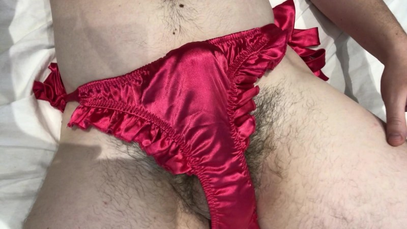 Backing in satin panties