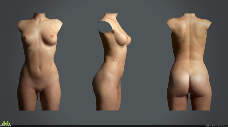 Naked female modeling