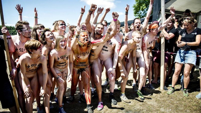 Naked women at the festival