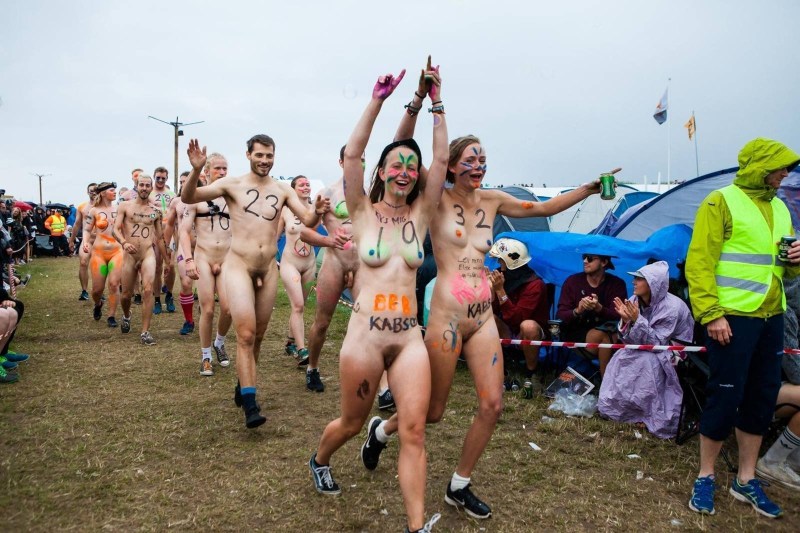 Naked students at the festival