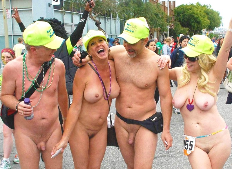 Parade of naked beautiful women