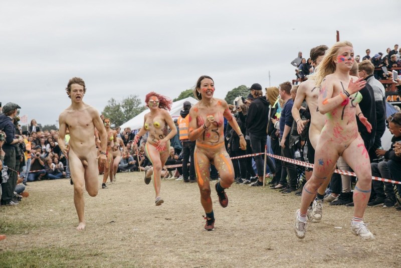 Naked women at the festival