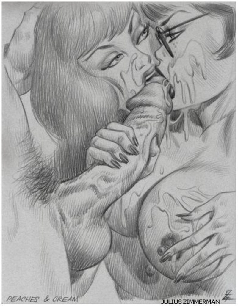 Cumshot drawings with a pencil