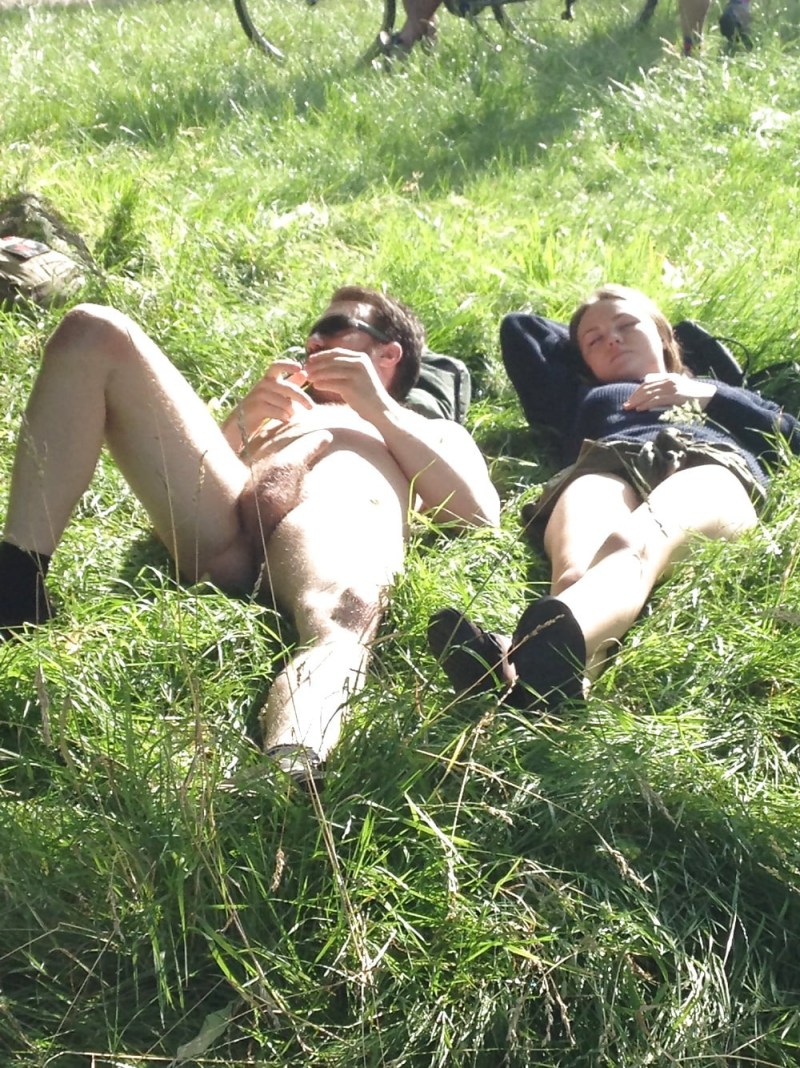 Naked guys dressed girls in nature