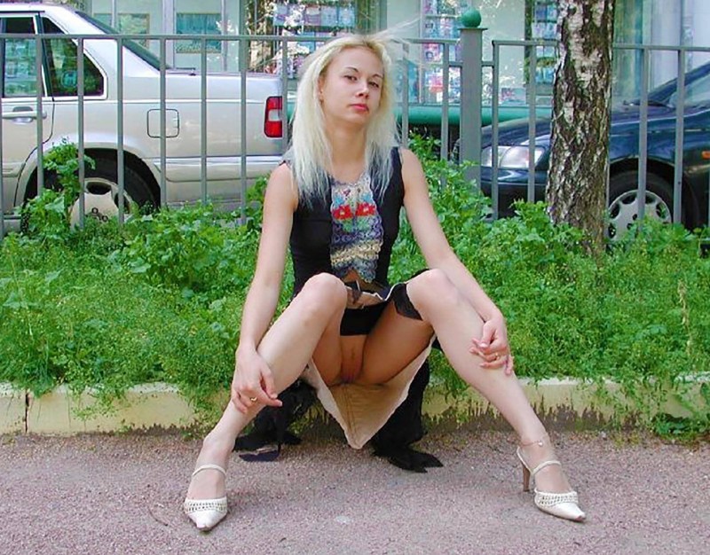 Showed panties on the street