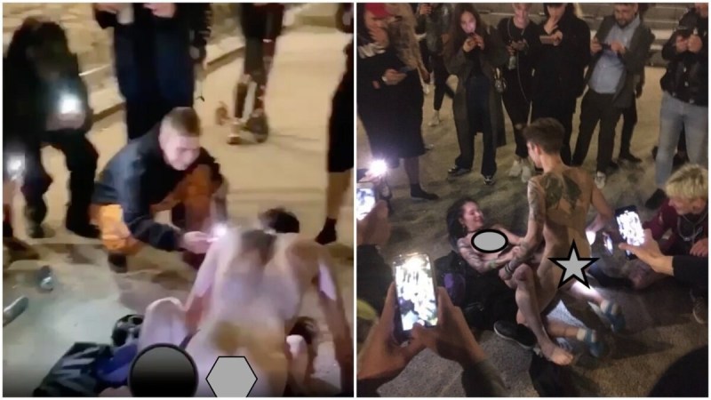 Youth arranged a public orgy in the center of Moscow