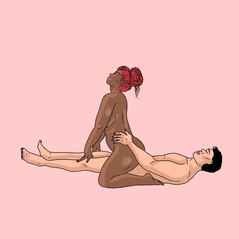 Missionary pose is a woman from above