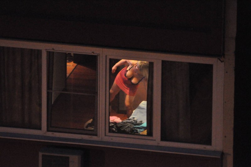 Spied through the window