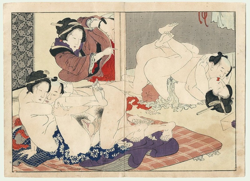 Japanese medieval erotic engravings