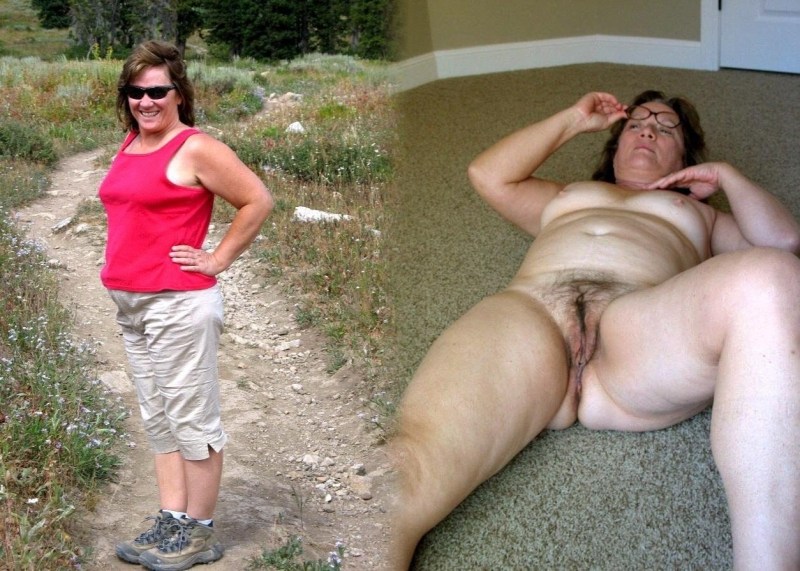 Naked hairy old women dressed and striped