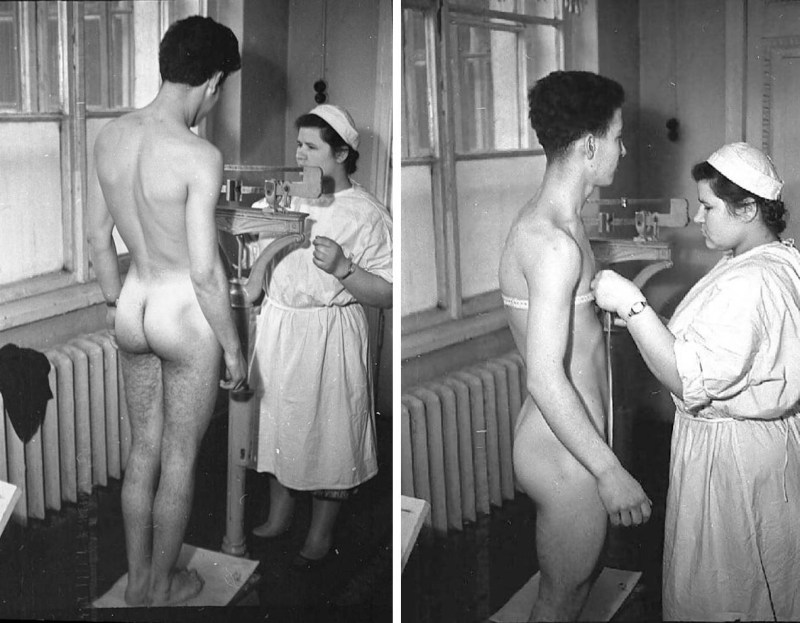 Naked women on a medical examination