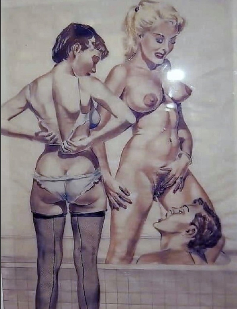 Vintage pissing in drawings