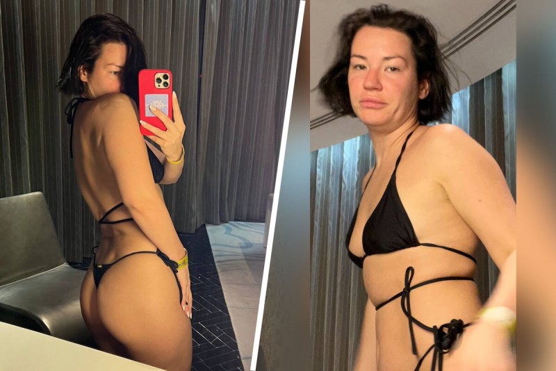 TV presenters in swimsuits