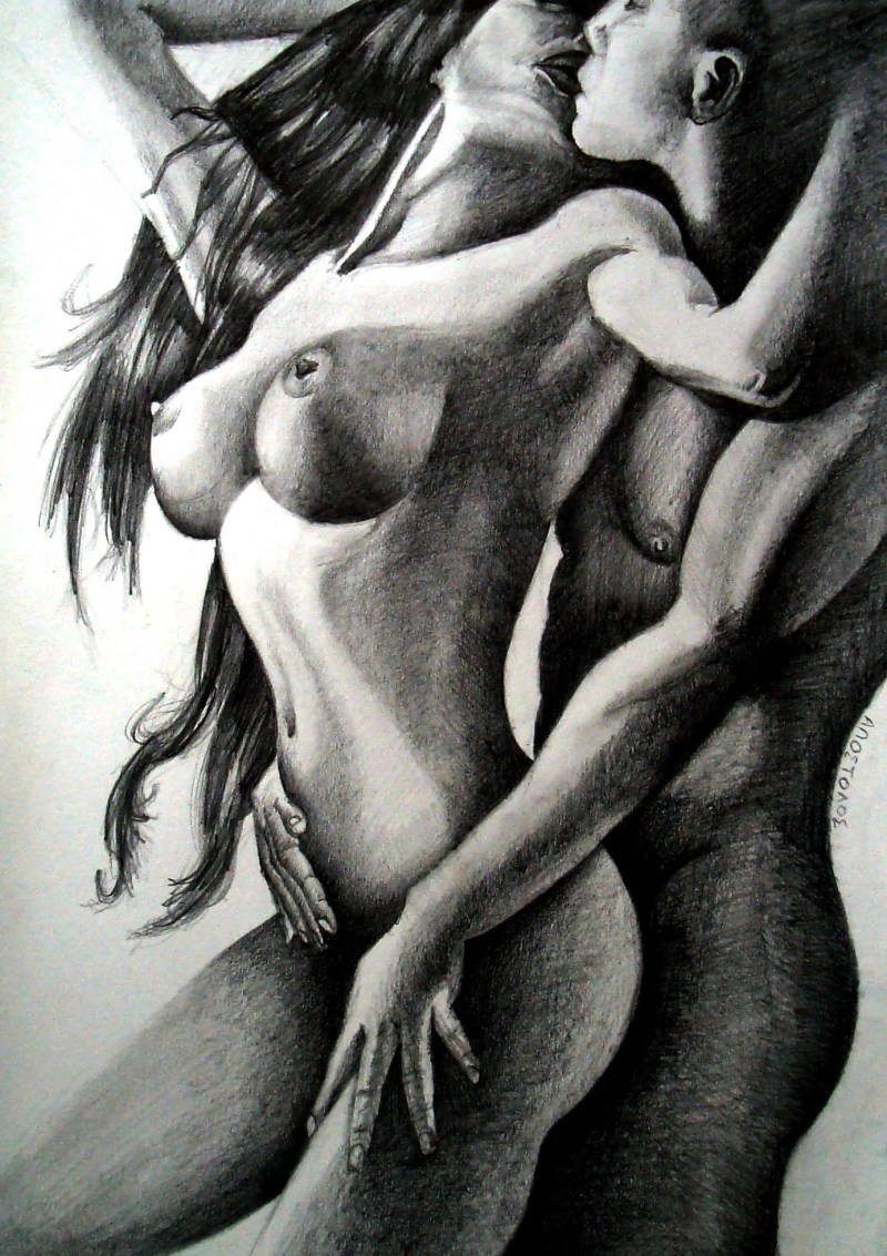 Erotic drawings with a pencil